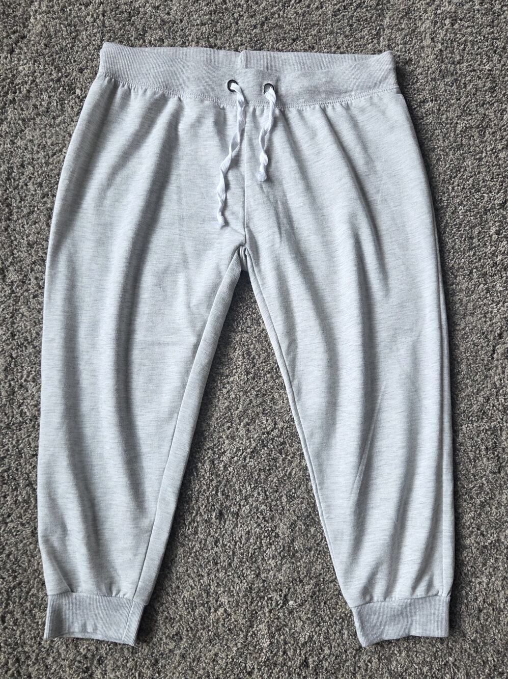 Coco Limon Women's Light Gray Cropped Capri Jogger Sweatpants Size Large